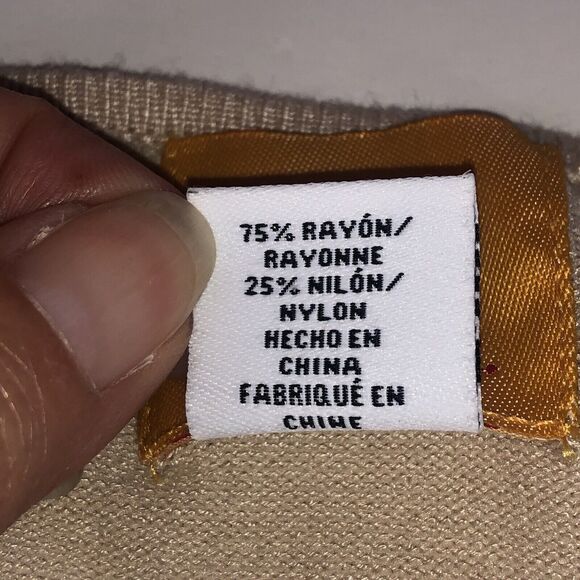 Ruby Rd. Women’s Embellished V neck 3/4 Sleeve Glacé Buff Sweater Small NWT - Picture 10 of 14